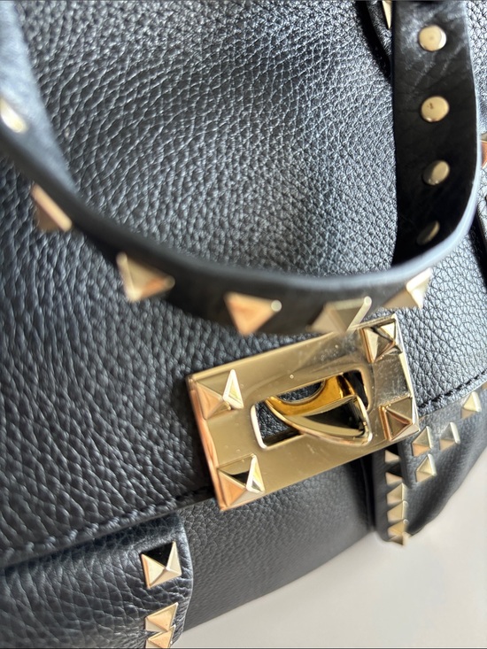 Valentino Black Stud-Trim Leather Backpack Tote main image 7